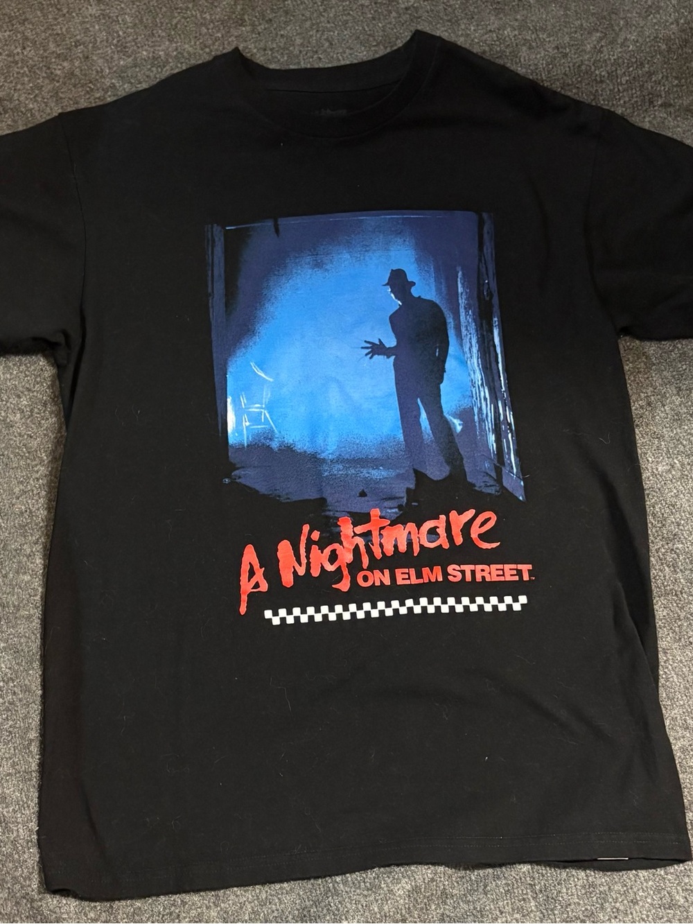 Vans Black Short-Sleeve Tee with Blue and Red A Nightmare on Elm Street Graphic